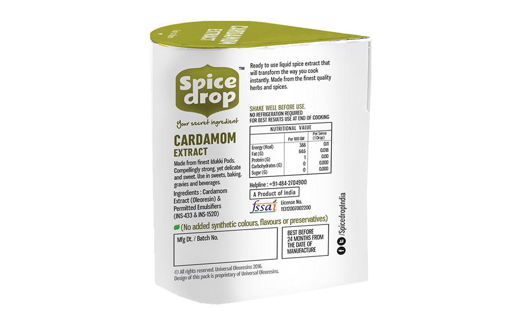 Spice Drop Cardamom Extract    Pack  5 millilitre